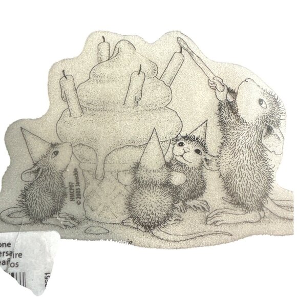 House Mouse Birthday Cone Rubber Stamp HMPC07 Stampendous Cling Stamp - Picture 1 of 3